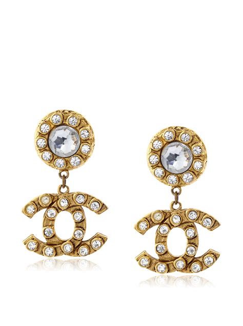 chanel logo earrings real|Chanel earrings logo price.